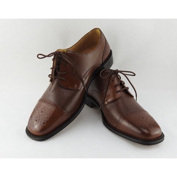 New Men\'s Giorgio Brutini Brown Leather Oxford Shoes Sz 9.5 M